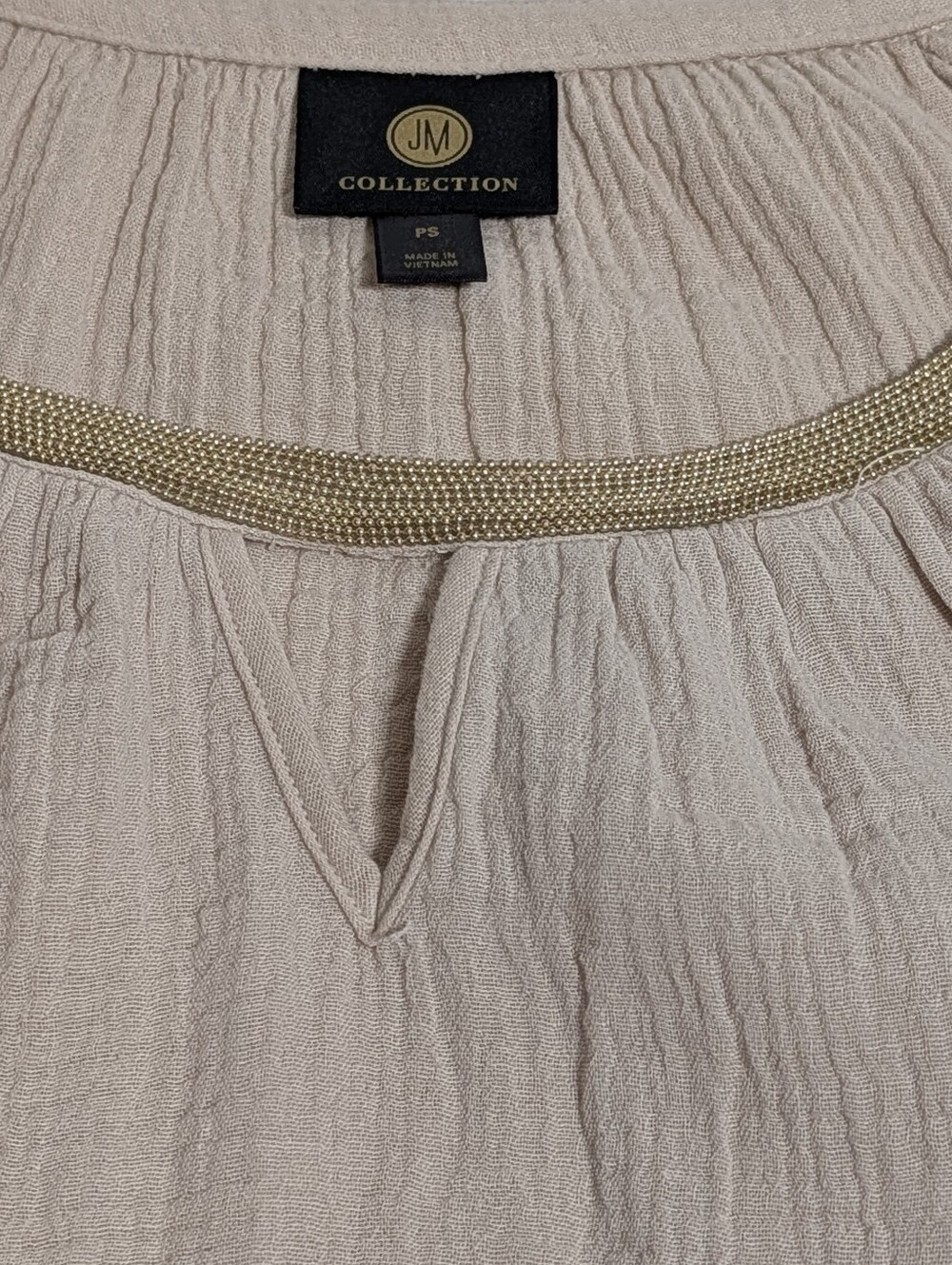 JM Collection 100% Cotton Gauze Blouse | Petite Small | NWT - Picture 8 of 11
